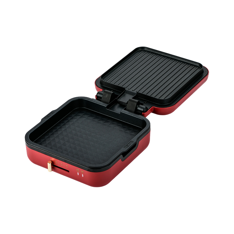 BJX-S017 24x24cm Grill Pan cum Grill (Temperatura Control + Wood Grain Handle)