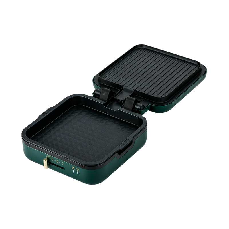 BJX-S017 24x24cm Grill Pan cum Grill (Temperatura Control + Wood Grain Handle)