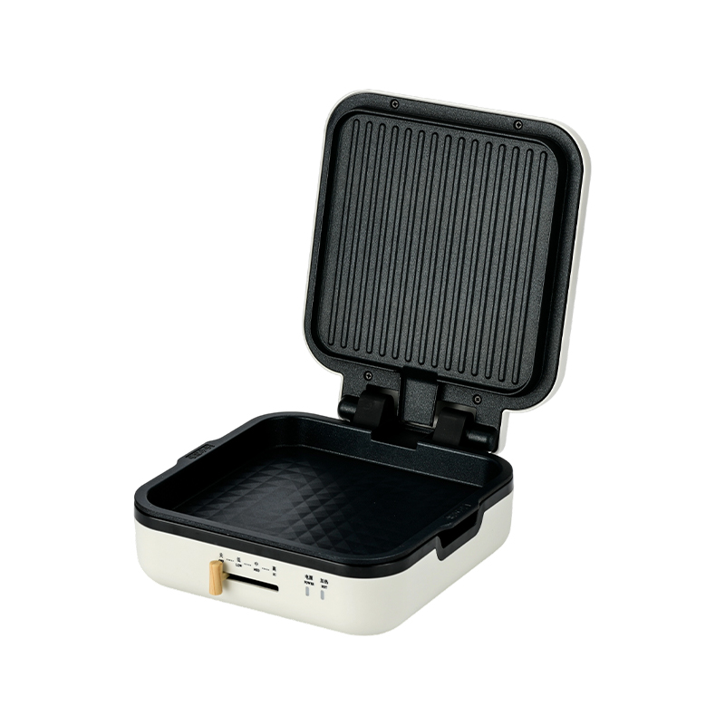 BJX-S017 24x24cm Grill Pan cum Grill (Temperatura Control + Wood Grain Handle)