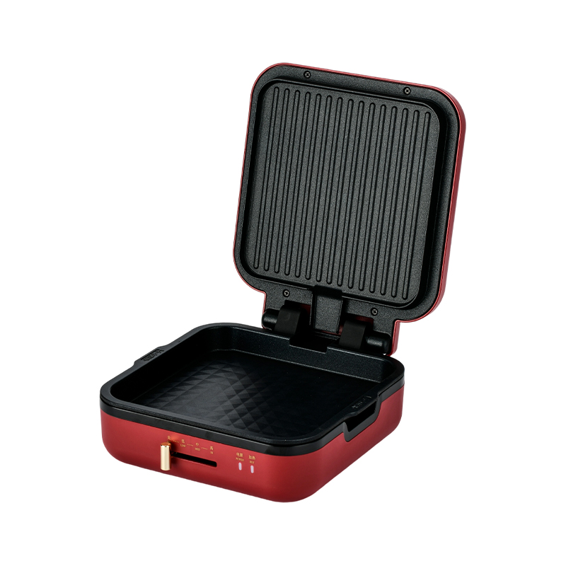 BJX-S017 24x24cm Grill Pan cum Grill (Temperatura Control + Wood Grain Handle)